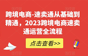 速卖通从0基础到精通，2023跨境电商-速卖通运营实战全流程