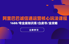 阿里巴巴诚信通运营核心玩法课程，1688/专业级知识库/白皮书/全攻略