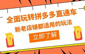 全面玩转拼多多直通车，新老店铺都适用的玩法