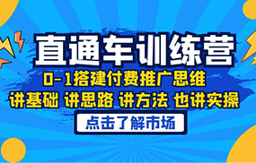 淘系直通车训练课，0-1搭建付费推广思维，讲基础 讲思路 讲方法 也讲实操