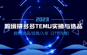 2023跨境·拼多多·TEMU实操与选品，趋势·选品·运营·入住