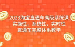 2023淘宝直通车高级系统课，实操性，系统性，实时性，直通车完整体系教学