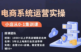 抖店精细化运营全案课，抖音小店从0-1集训营，电商系统运营实操课