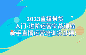 2023直播带货入门-进阶运营实战课程：新手直播运营培训实战课