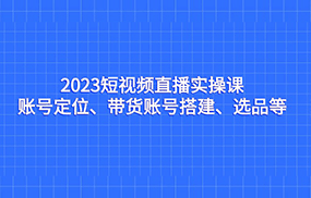 2023短视频直播实操课，账号定位、带货账号搭建、选品等