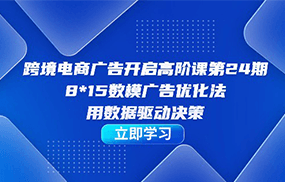 跨境电商-广告开启高阶课第24期，8*15数模广告优化法，用数据驱动决策