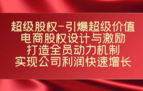 超级股权-引爆超级价值：电商股权设计与激励：打造全员动力机制 实现快速增长