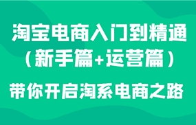 淘宝电商入门到精通（新手篇+运营篇）带你开启淘系电商之路