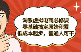 淘系虚拟电商必修课，零基础搞定原始积累，低成本起步，普通人可干