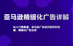 亚马逊精细化广告详解-从入门到精通，亚马逊广告组织框架的搭建、精细化广告运营